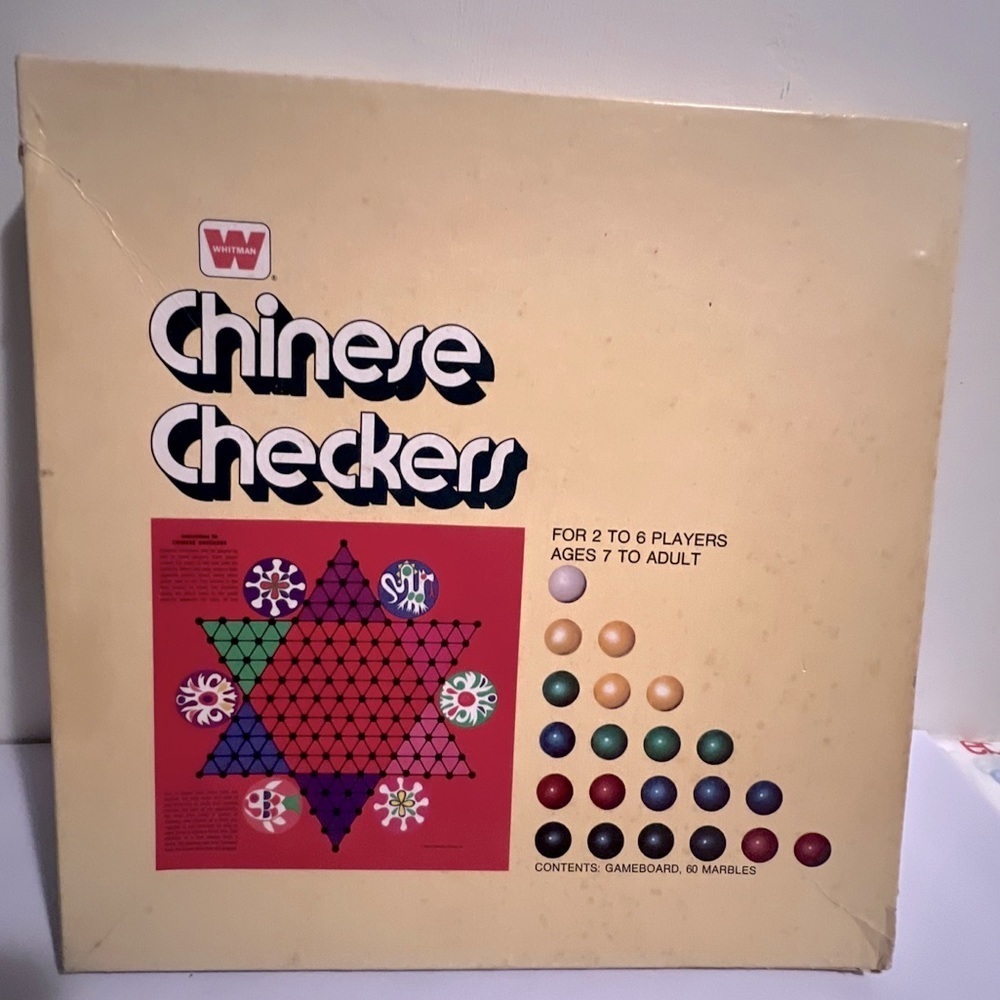 Vintage 1974 Whitman Chinese Checkers Game With 60 Marbles Western Publishing Co